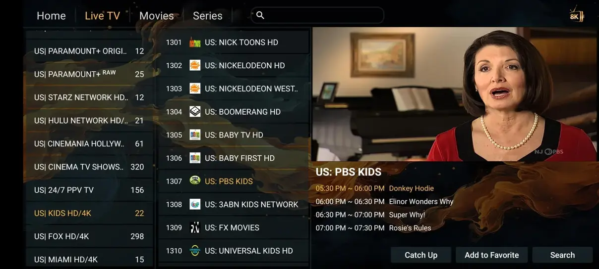 Shoroc IPTV modern interactive user interface and EPG television guide