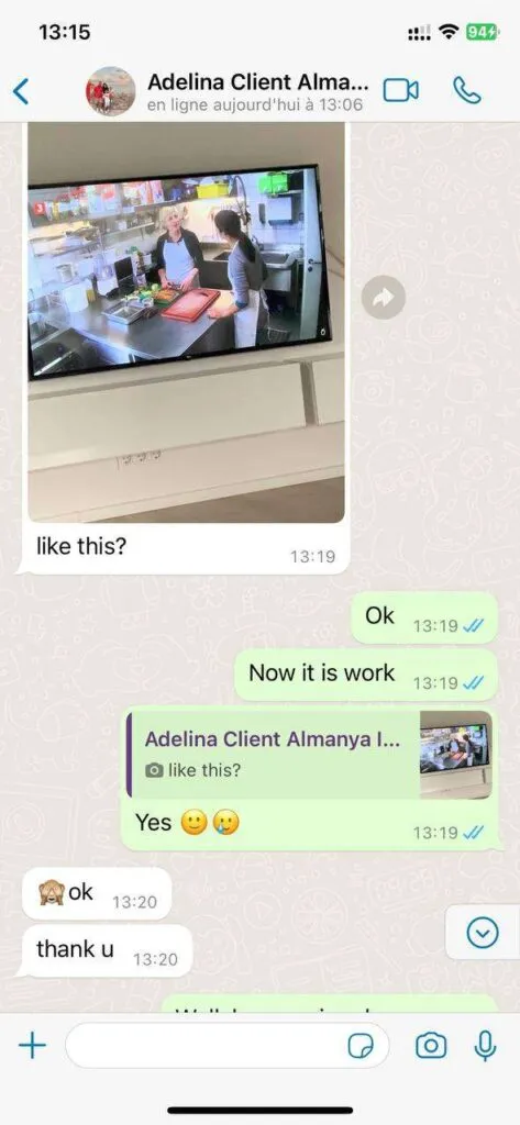 WhatsApp customer feedback on smooth sports streaming with no buffer